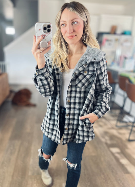 Let’s Stay In Sherpa Plaid [grey]
