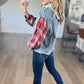 *free ship today* Jean Meets Plaid Hooded Jacket