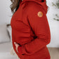 Tatum Textured Pullover Hoodie - Rust