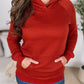 Tatum Textured Pullover Hoodie - Rust