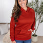 Tatum Textured Pullover Hoodie - Rust