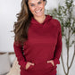 Tatum Textured Pullover Hoodie - Burgundy