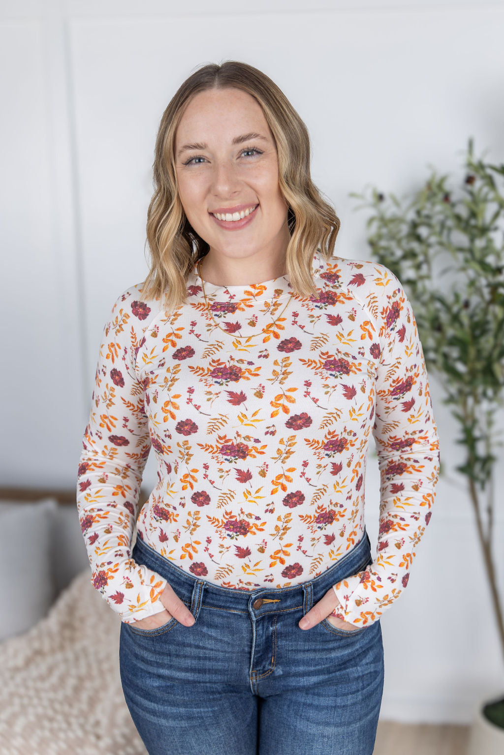 Blair Long Sleeve Top - Autumn Floral