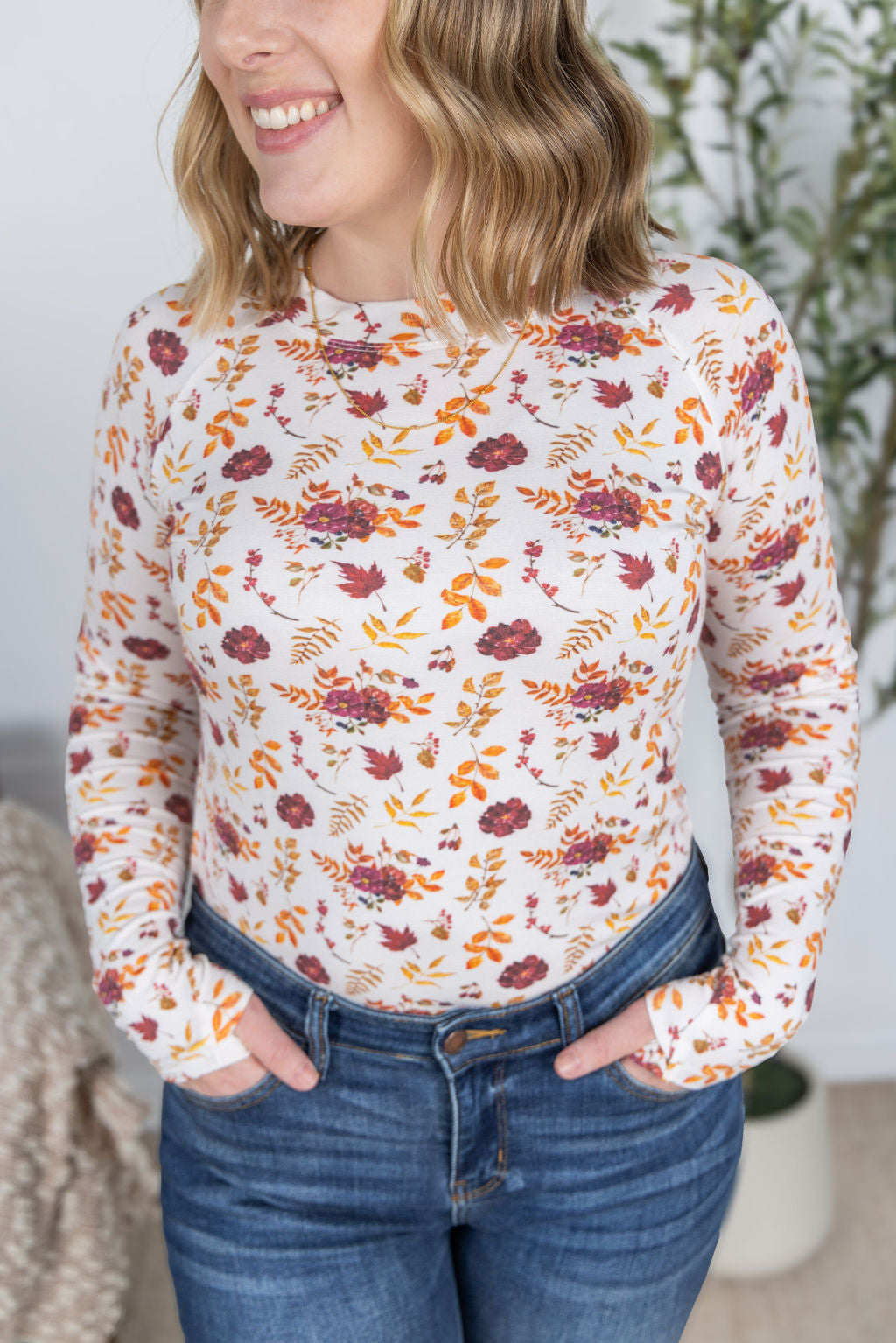 Blair Long Sleeve Top - Autumn Floral