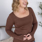 Alyssa Long Sleeve Top - Brown