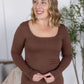 Alyssa Long Sleeve Top - Brown