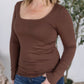 Alyssa Long Sleeve Top - Brown