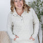 Geometric Button Snap Pullover - Oatmeal