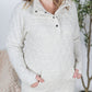 Geometric Button Snap Pullover - Oatmeal