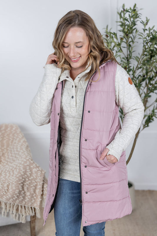 *in stock* Harlow Long Vest - Blush