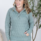 Geometric Button Snap Pullover - Sage