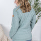 Geometric Button Snap Pullover - Sage