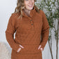 Geometric Button Snap Pullover - Rust