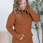 Geometric Button Snap Pullover - Rust