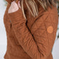 Geometric Button Snap Pullover - Rust