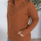 Geometric Button Snap Pullover - Rust