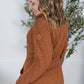 Geometric Button Snap Pullover - Rust