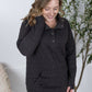 Geometric Button Snap Pullover - Black