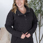Geometric Button Snap Pullover - Black
