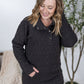 Geometric Button Snap Pullover - Black