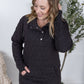 Geometric Button Snap Pullover - Black