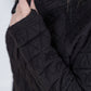 Geometric Button Snap Pullover - Black