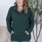 Geometric Button Snap Pullover - Hunter Green