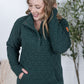 Geometric Button Snap Pullover - Hunter Green