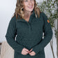 Geometric Button Snap Pullover - Hunter Green