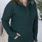 Geometric Button Snap Pullover - Hunter Green