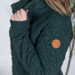 Geometric Button Snap Pullover - Hunter Green