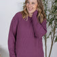 Corrine Ribbed Pullover Top - Plum