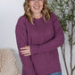 Corrine Ribbed Pullover Top - Plum