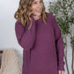 Corrine Ribbed Pullover Top - Plum