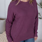 Corrine Ribbed Pullover Top - Plum