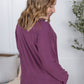 Corrine Ribbed Pullover Top - Plum