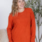 Corrine Ribbed Pullover Top - Pumpkin