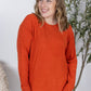 Corrine Ribbed Pullover Top - Pumpkin