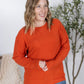 Corrine Ribbed Pullover Top - Pumpkin
