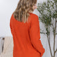 Corrine Ribbed Pullover Top - Pumpkin
