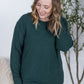 Corrine Ribbed Pullover Top - Hunter Green