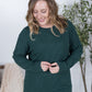 Corrine Ribbed Pullover Top - Hunter Green