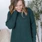 Corrine Ribbed Pullover Top - Hunter Green
