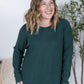 Corrine Ribbed Pullover Top - Hunter Green