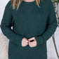 Corrine Ribbed Pullover Top - Hunter Green