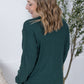 Corrine Ribbed Pullover Top - Hunter Green