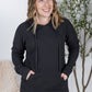 Kacey Ribbed Hoodie - Black