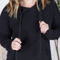 Kacey Ribbed Hoodie - Black