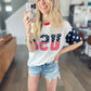 *free ship today* USA Print Boyfriend Tee