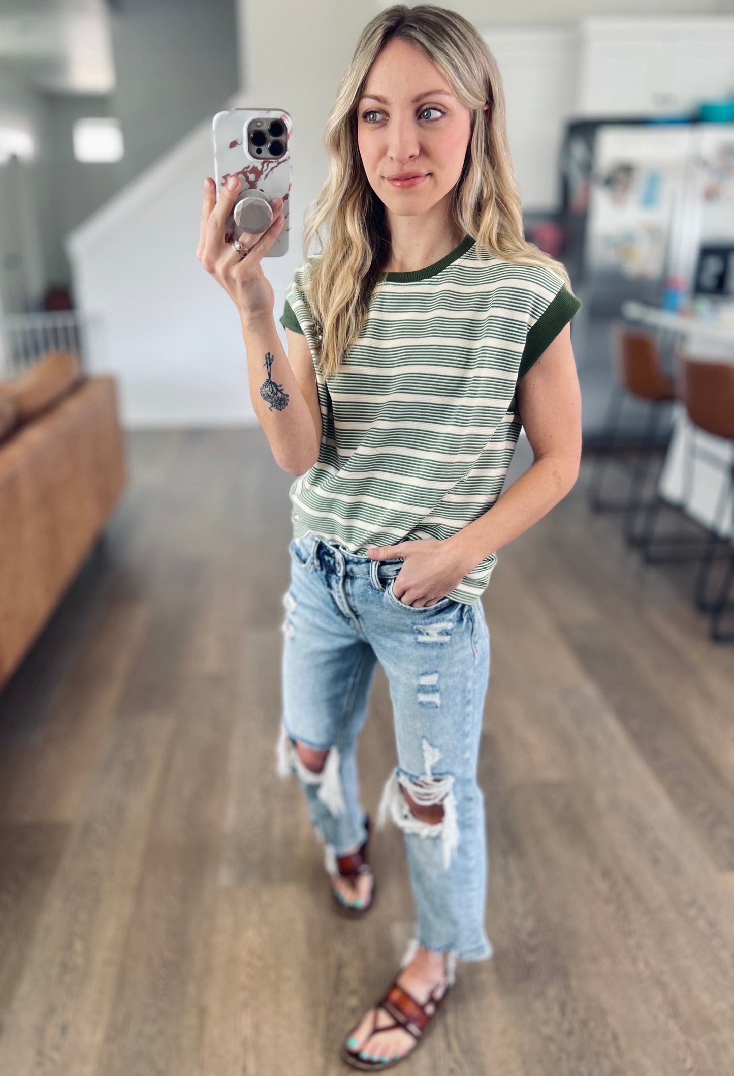 First On My List Stripe Top